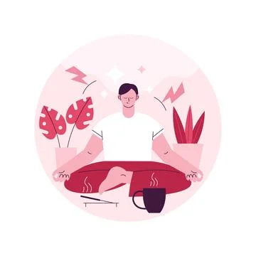 Mindfulness abstract concept vector illustration. Stock Illustration