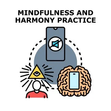 Mindfulness and harmony practice vector illustration Stock Illustration