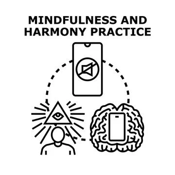 Mindfulness and harmony practice vector illustration Stock Illustration