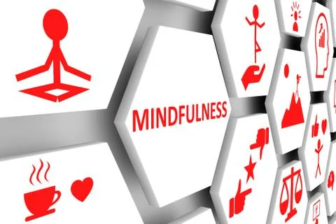 MINDFULNESS concept cell background 3d illustration Stock Illustration