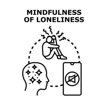 Mindfulness concept finding calm with digital detox Stock Illustration