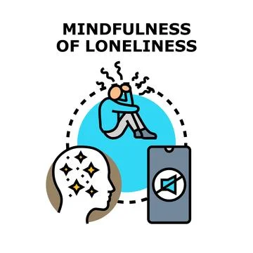 Mindfulness concept finding calm with digital detox Stock Illustration