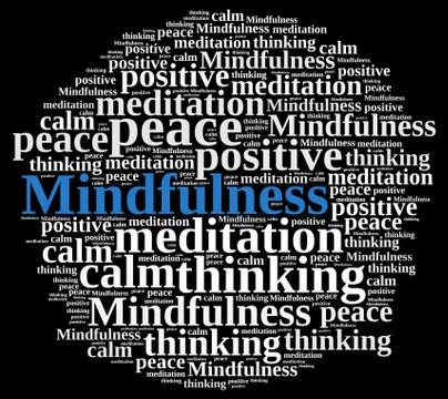 Mindfulness concept illustration with word. Stock Illustration