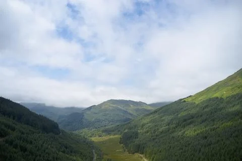 Mindfulness empty background with mountains and blank sky Stock Photos