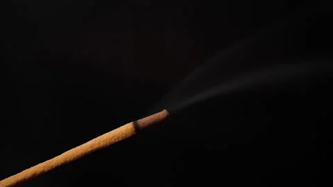 Mindfulness Incense Stick on black background, Stock Footage 149427743