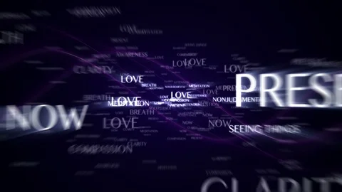 MINDFULNESS Keywords and Text Animation, Rendering, Loop 스톡 동영상 125250046