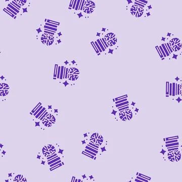 Mindfulness motivation glyph seamless pattern Stock Illustration