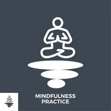 Mindfulness Practice Glyph Vector Icon. Stock Illustration