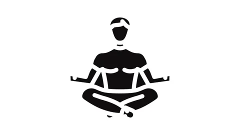 Mindfulness practice headache treatment glyph icon animation Stock Footage 326746133