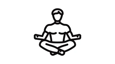Mindfulness practice headache treatment line icon animation Stock Footage 326765619