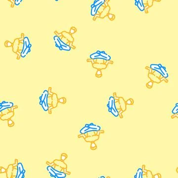 Mindfulness practice headache treatment vector seamless pattern Illustrazione stock