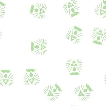 Mindfulness soft skill glyph seamless pattern Illustrazione stock
