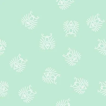 Mindfulness soft skill line seamless pattern Illustrazione stock