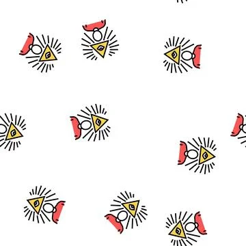 Mindfulness soft skill vector seamless pattern Illustrazione stock