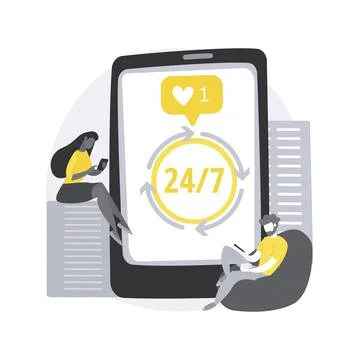 Mindlessly scrolling abstract concept vector illustration. Stock Illustration