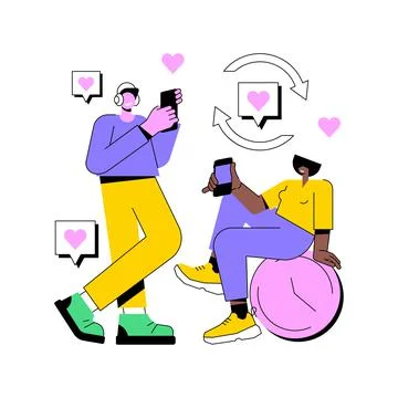 Mindlessly scrolling abstract concept vector illustration. Stock Illustration