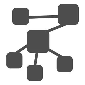 Mindmap structure solid icon. Network diagram and chart symbol, glyph style Illustrazione stock