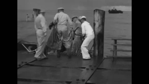 MINDORO ISLAND - 1945 - General Douglas MacArthur lands on Mindoro Island, Stock Footage 254072953
