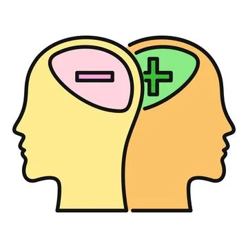 Minds showing positive and negative thinking concept Stock Illustration