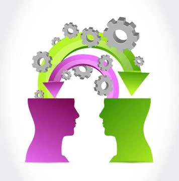 Minds at work concept illustration 스톡 일러스트