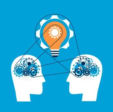 Minds work together for a great idea of business Stockillustratie