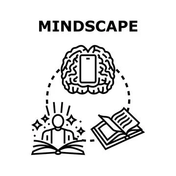 Mindscape representing digital knowledge and creative thinking process 库存插图