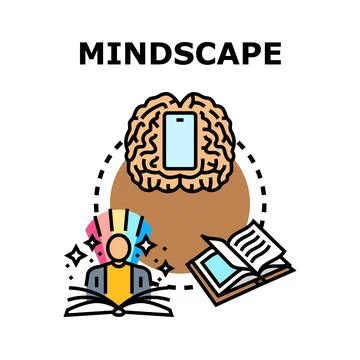 Mindscape representing digital knowledge and creative thinking process イラスト素材