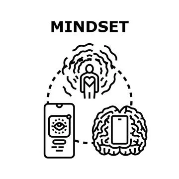 Mindset and personal growth developing mental health psychology Stock Illustration