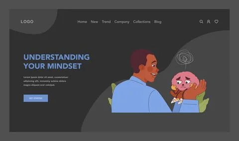 Mindset awareness concept. Flat vector illustration Stock Illustration