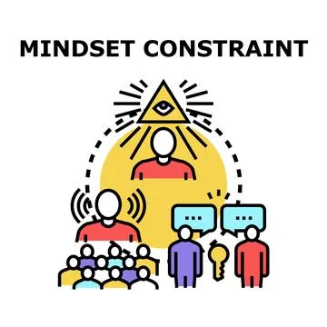 Mindset constraint concept limiting business success Stock Illustration