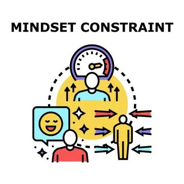 Mindset constraint limiting personal growth and potential Stock Illustration