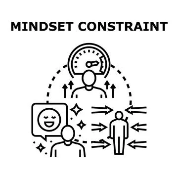 Mindset constraint limiting personal growth and potential Stock Illustration