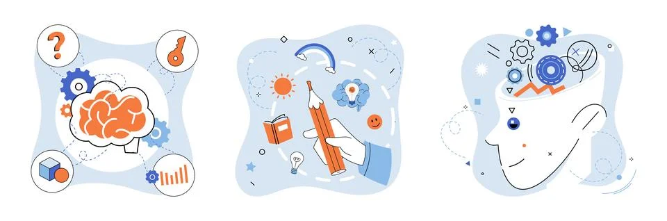 Mindset. Continuous improvement is path to success and personal satisfaction Stock Illustration
