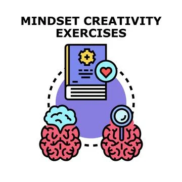 Mindset creativity exercises and mental development training Stock Illustration