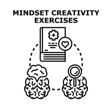 Mindset creativity exercises and mental development training Stock Illustration