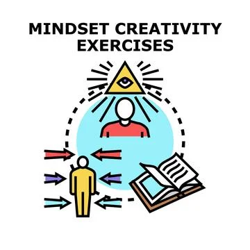 Mindset creativity exercises developing new ideas concept イラスト素材