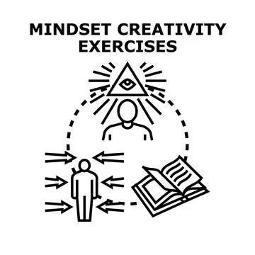 Mindset creativity exercises developing new ideas concept 스톡 일러스트