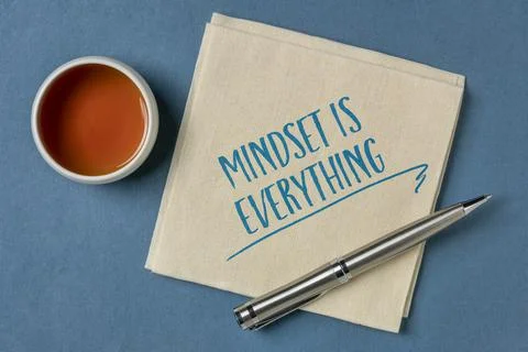 Mindset is everything - inspirational note Stock Photos