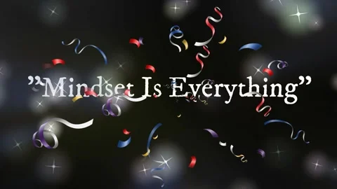 Mindset Is Everything Motivational Typography Confetti Background Stock Footage 336719584