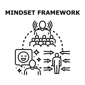 Mindset framework shaping individual and team thinking Stock Illustration