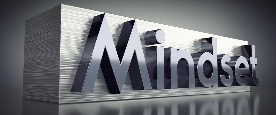 Mindset - metal typographical concept - 3D illustration Stock Illustration