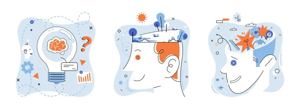 Mindset. Positive thinking empowers us to overcome challenges and achieve our Stock Illustration