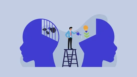Mindset Transformation: Breaking Mental Barriers and Fostering Growth carto.. Stock Footage 302529083
