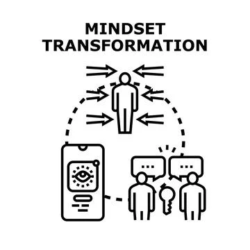 Mindset transformation concept changing personal growth strategy Stock Illustration