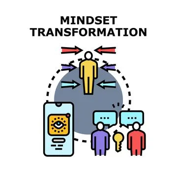 Mindset transformation concept changing personal growth strategy Stock Illustration