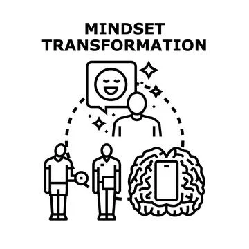 Mindset transformation concept evolving personal growth Stock Illustration
