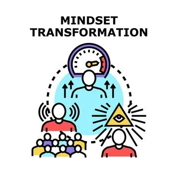 Mindset transformation with personal growth, coaching, and insight concept Stock Illustration