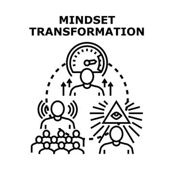 Mindset transformation with personal growth, coaching, and insight concept Stock Illustration