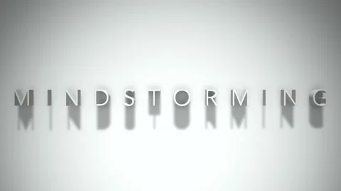 Mindstorming 3D title animation with shadows on a white background Stock Footage 297905452