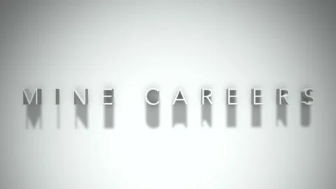 Mine careers 3D title animation white text on a white background Stock Footage 299646909